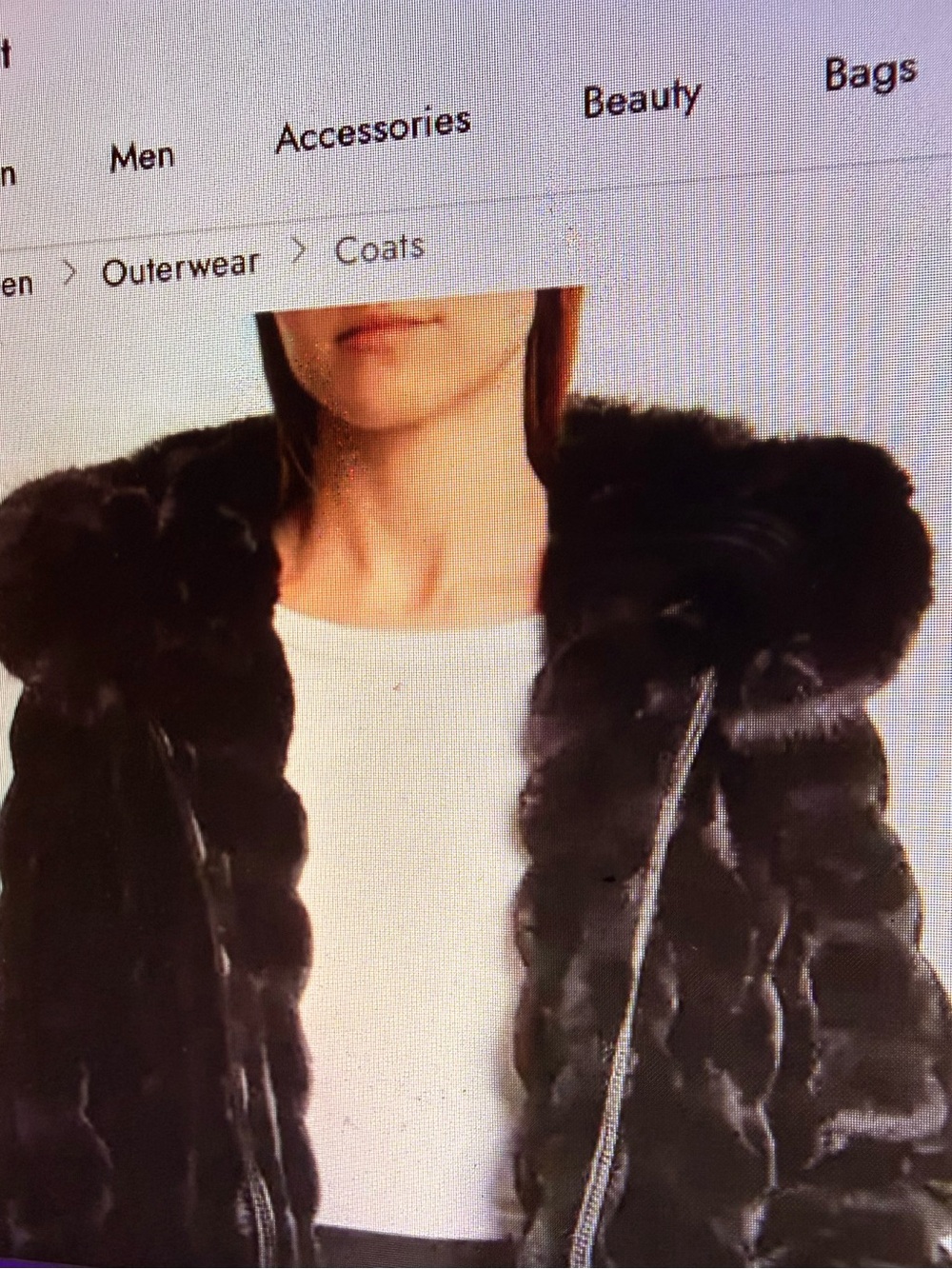 Faux Fur Hooded Coat - Black